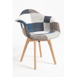 Silla Dubai Patchwork azul