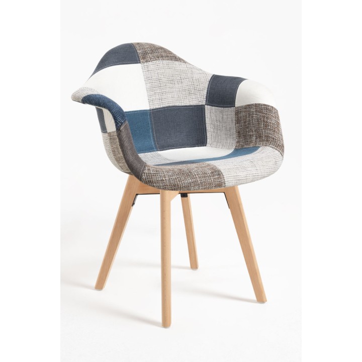 Silla Dubai Patchwork azul