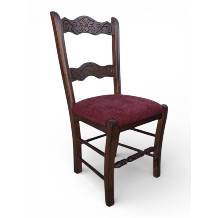 Silla Rondeña Tallada Tapizada