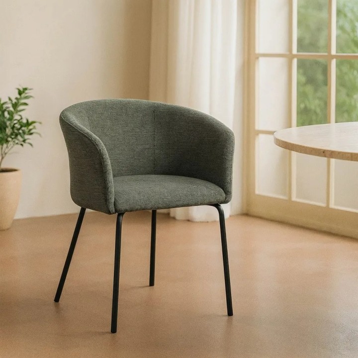 Silla Nuremberg tela verde| Mobiliario Retro|Sillas Industrial