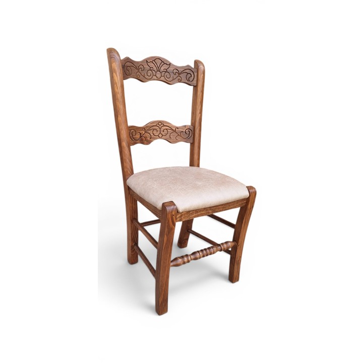 Silla Rondeña Tallada Tapizada