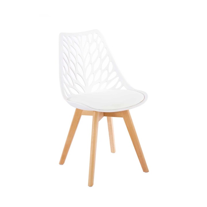Silla Nórdica Vaniel de Madera y Polipiel | Comedor y Escritorio