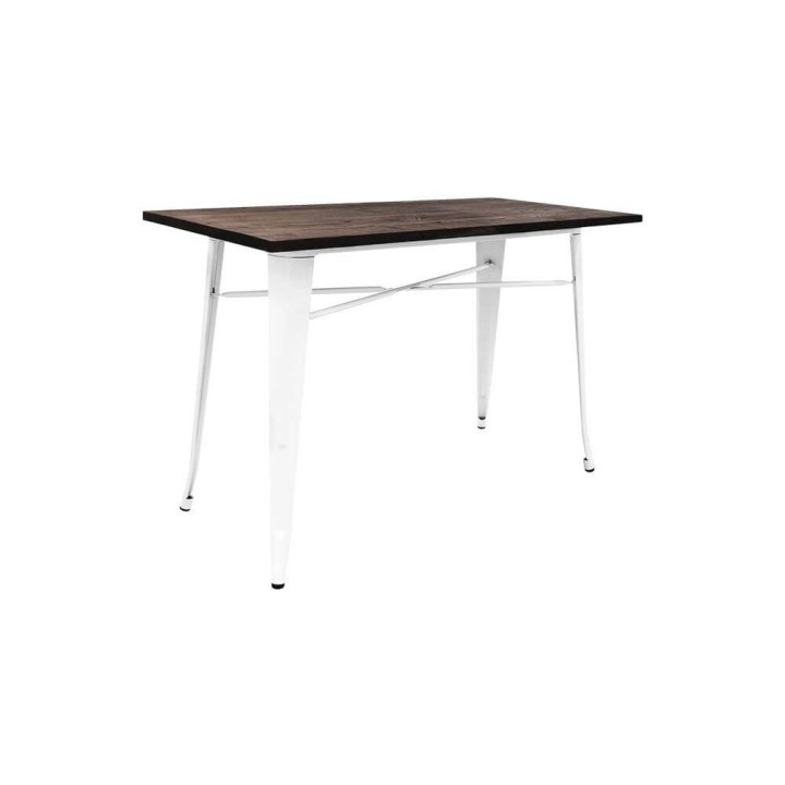 Mesa Alta Industrial con tapa de Madera Nogal