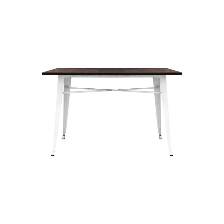 Mesa Alta Industrial con tapa de Madera Nogal