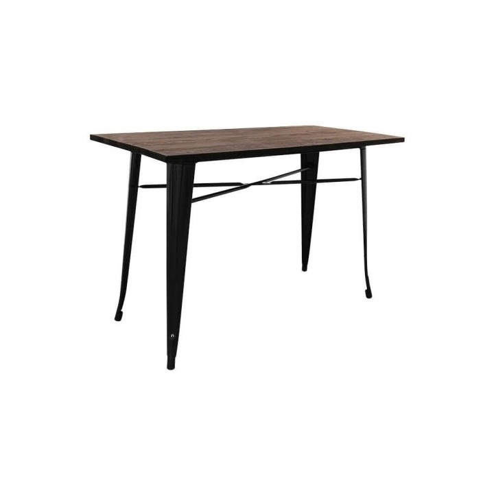Mesa Alta Industrial con tapa de Madera Nogal