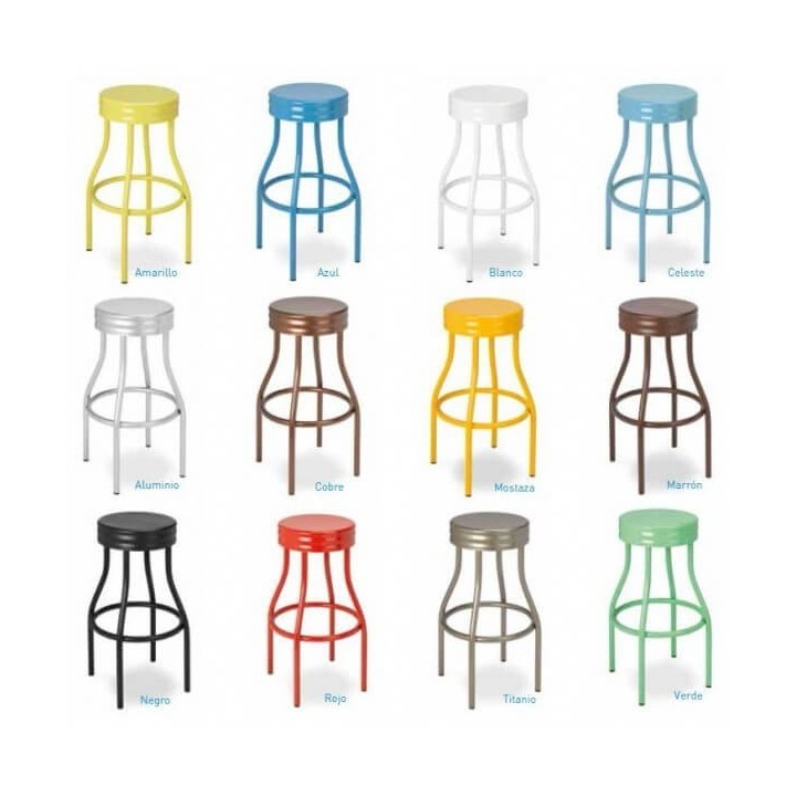  	Taburete Metalico Botella| Taburetes retro