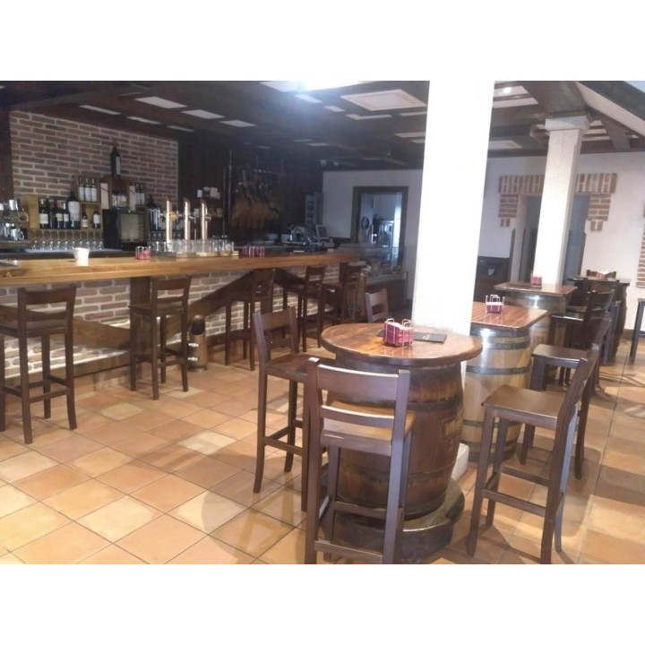 Taburete hostelería Nápoles | Taburete madera respaldo-Fabricado en España
