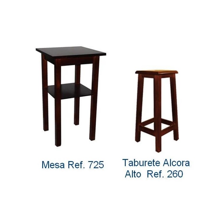 1 Mesa hostelería + 4 Taburetes hostelería 	|Pack para bares
