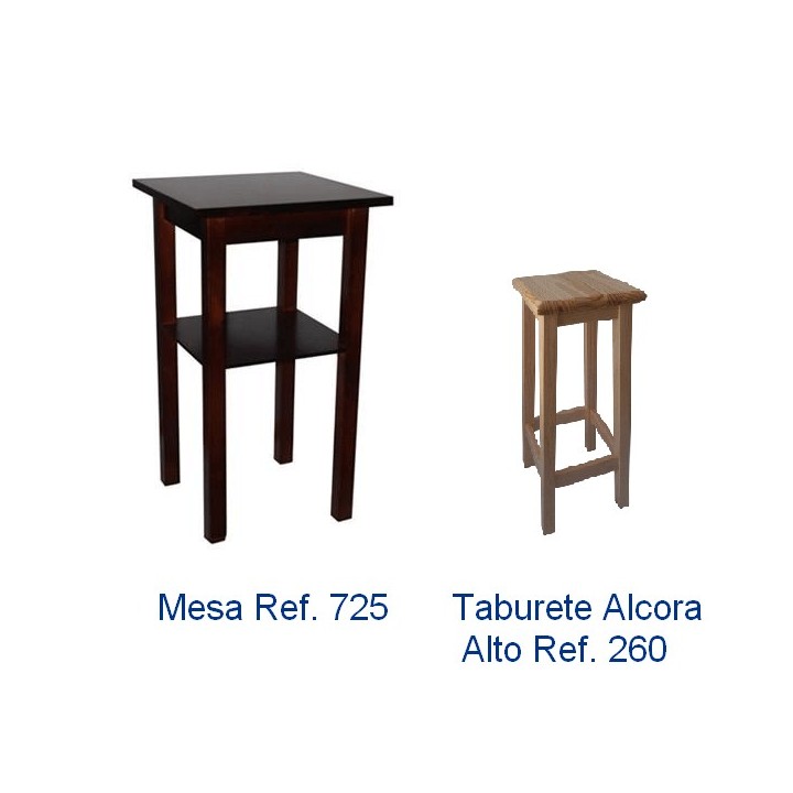 1 Mesa hostelería + 4 Taburetes hostelería 	|Pack para bares