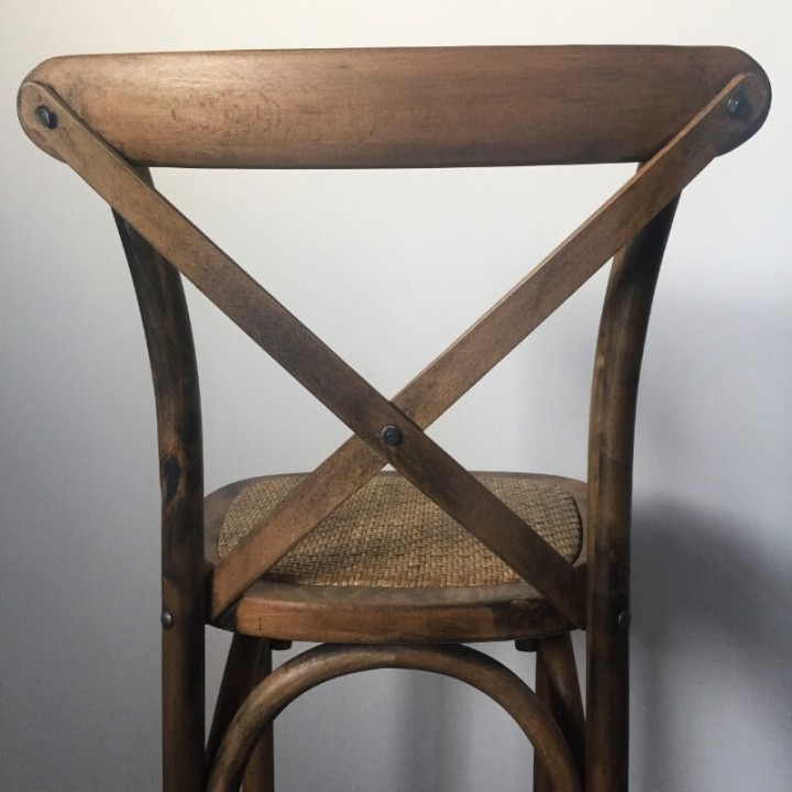Taburete Thonet Respaldo nogal y ratán|Sillas y Mesas de madera