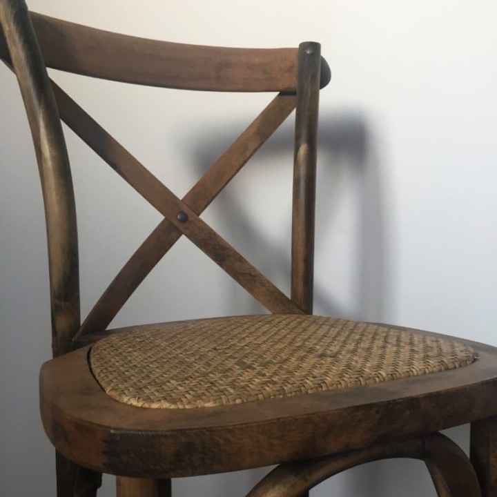 Taburete Thonet Respaldo nogal y ratán|Sillas y Mesas de madera