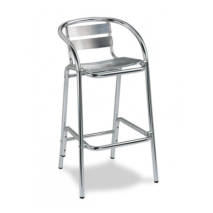 Taburete Aluminio respaldo con brazos |Taburetes Bares 