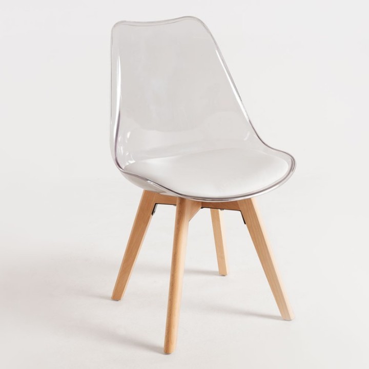 Silla Reyne nordica transparente|Sillas nordicas actuales y vanguardistas