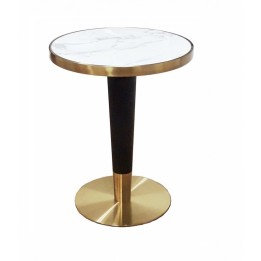 Mesa Paris Conica tablero marmol| Mesa marmol con canto oro para bares y restaurantes