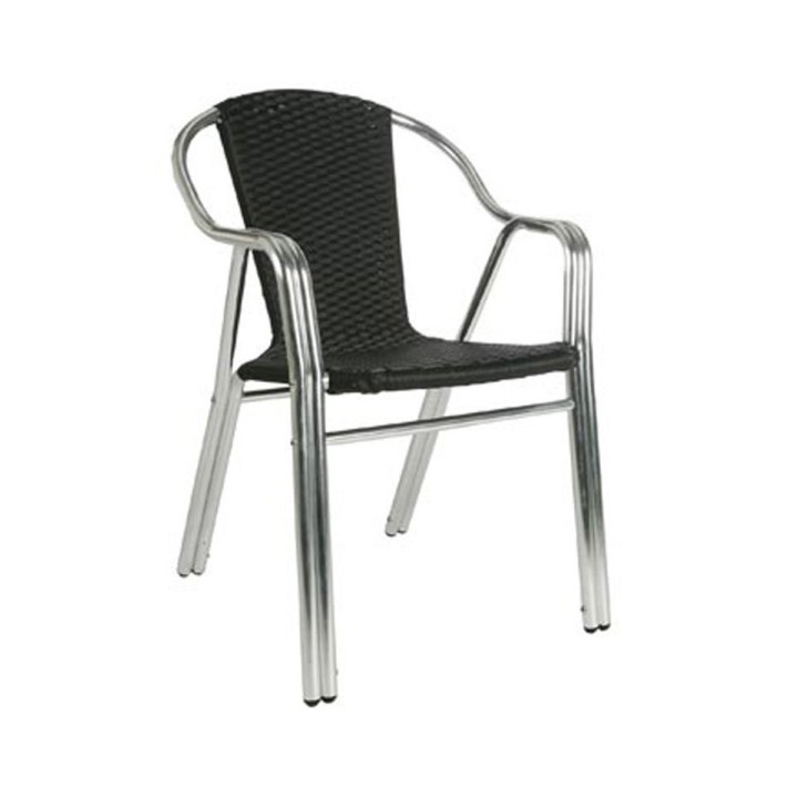 Pack 32: Mesa hostelería aluminio + 4 Sillas Javea Rattán 