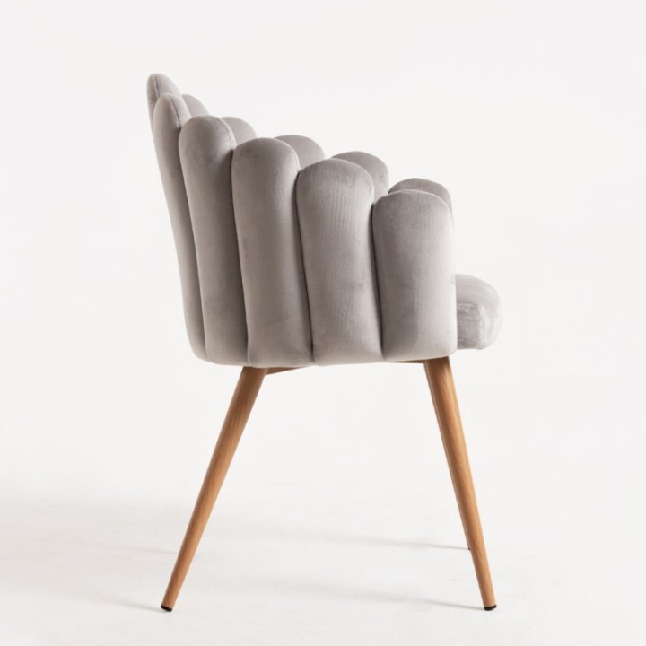 Sillón Honfleur Terciopelo |Sillón comedor tapizado nordico