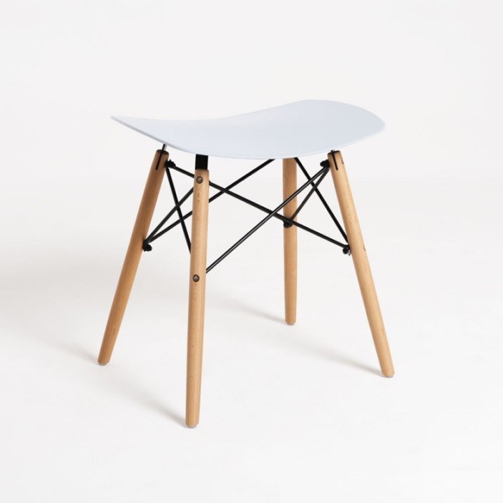   Taburete Nórdico Bajo Blanco , Negro o gris- Taburete eames