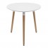 Mesa Nórdica Redonda Blanca 90 cm- Mesa madera cafeterias y hogares