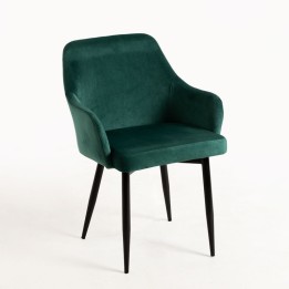 Silla Zagori Terciopelo Patas Negras|Sillas de comedor Nordicas