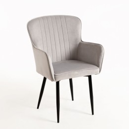 Silla Fiscardo Terciopelo Patas Negras| Sillas de comedor Velvet