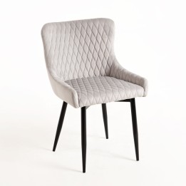 Silla Kos Terciopelo Patas Negras|Mobiliario Tapizado Velvet