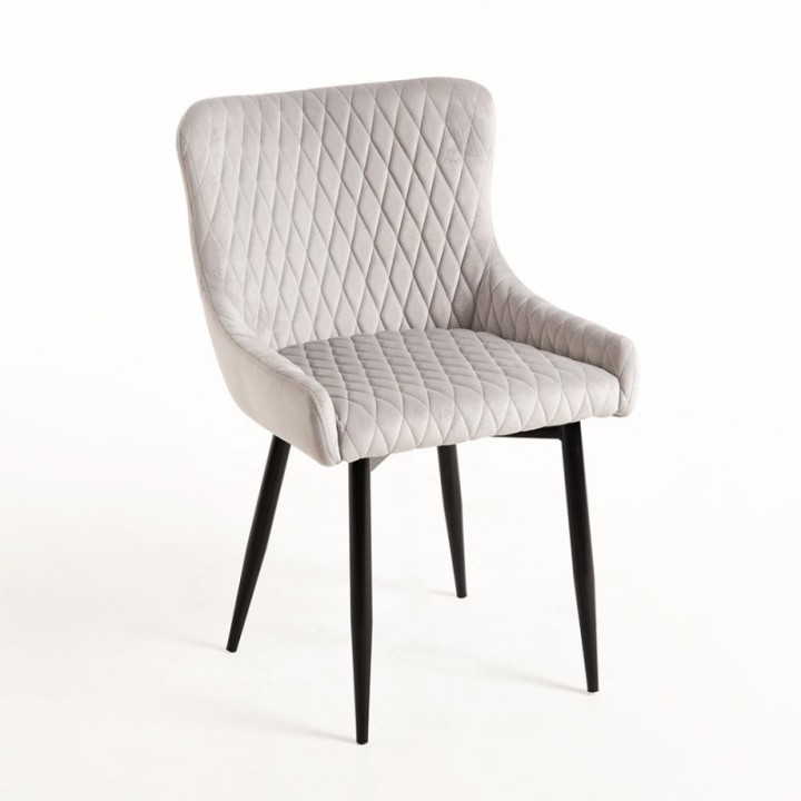 Silla Kos Terciopelo Patas Negras|Mobiliario Tapizado Velvet