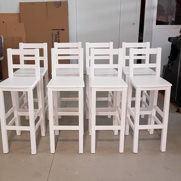 Taburete hostelería Malaga | Taburetes madera pino macizo- Barras de bar