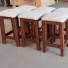 Taburete Alcora Bajo | Taburete madera pino cocinas|Taburetes tapizados
