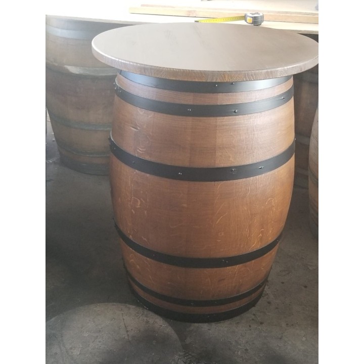 Barricas bares con tablero madera| Sillas y Mesas de madera	