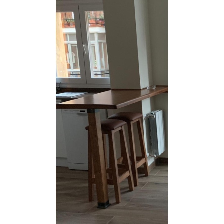 Taburete hostelería Alcora Alto Tapizado | Taburete de madera