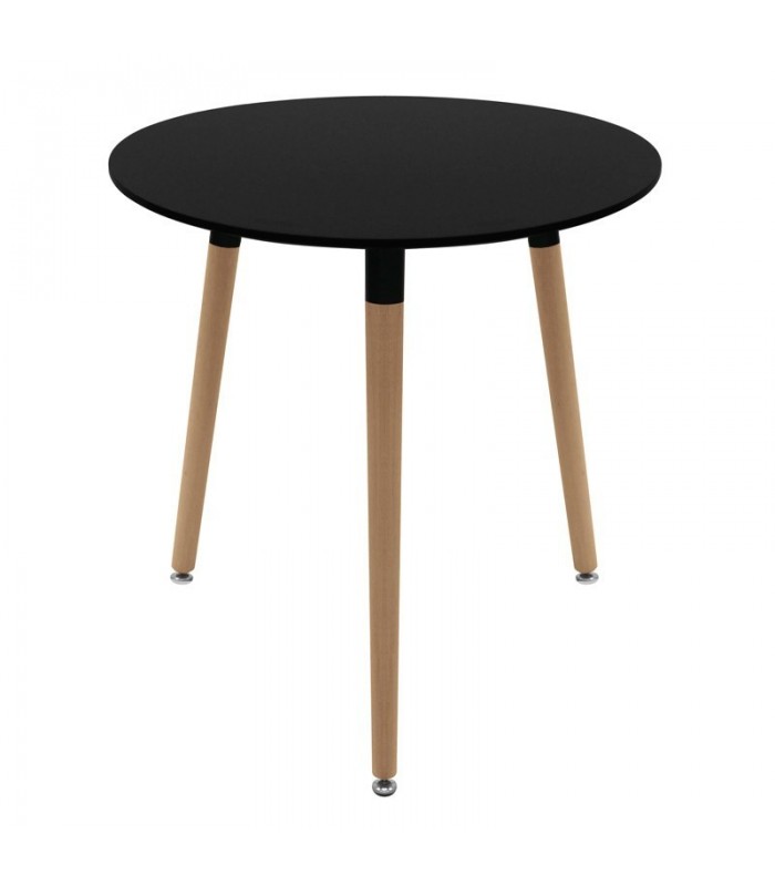 Mesa Nórdica Redonda Blanca 90 cm- Mesa madera cafeterias y hogares