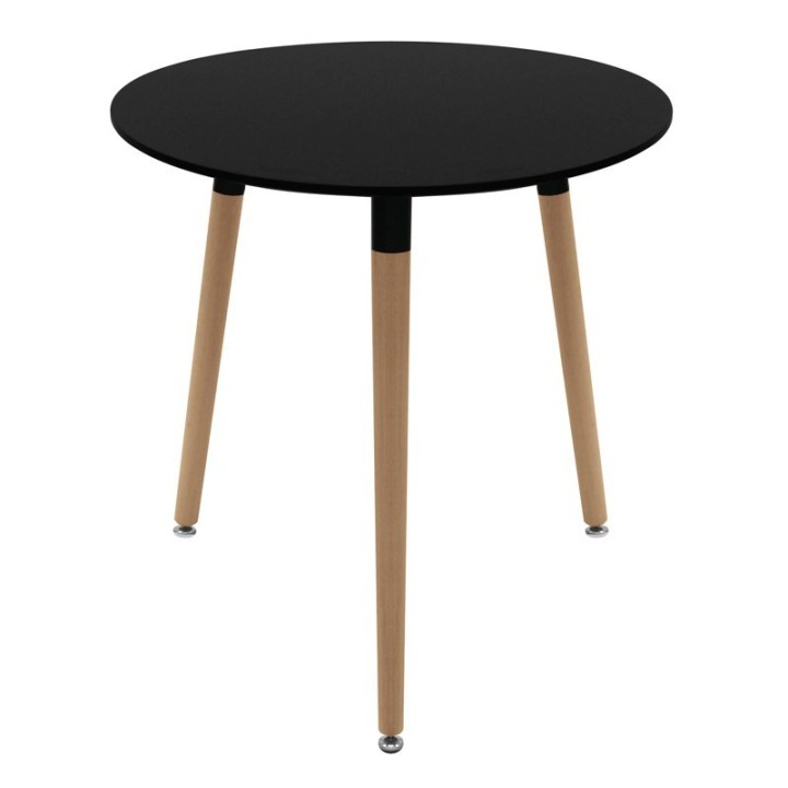Mesa Nórdica Redonda Blanca 90 cm- Mesa madera cafeterias y hogares 