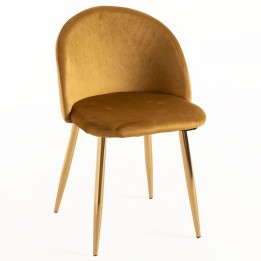 Silla Voss terciopelo golden| Sillas y Mesas de madera