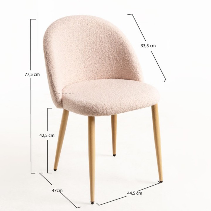 Silla Voss Terciopelo Borreguito| Sillas Nórdica tapizadas