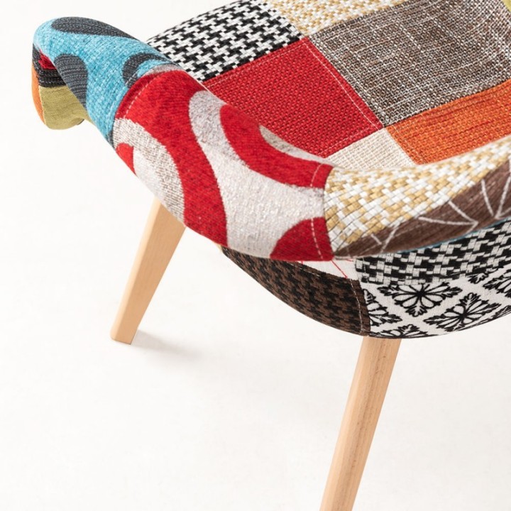 Silla Dubai Patchwork|Sillas nórdicas madera haya y tapizado 
