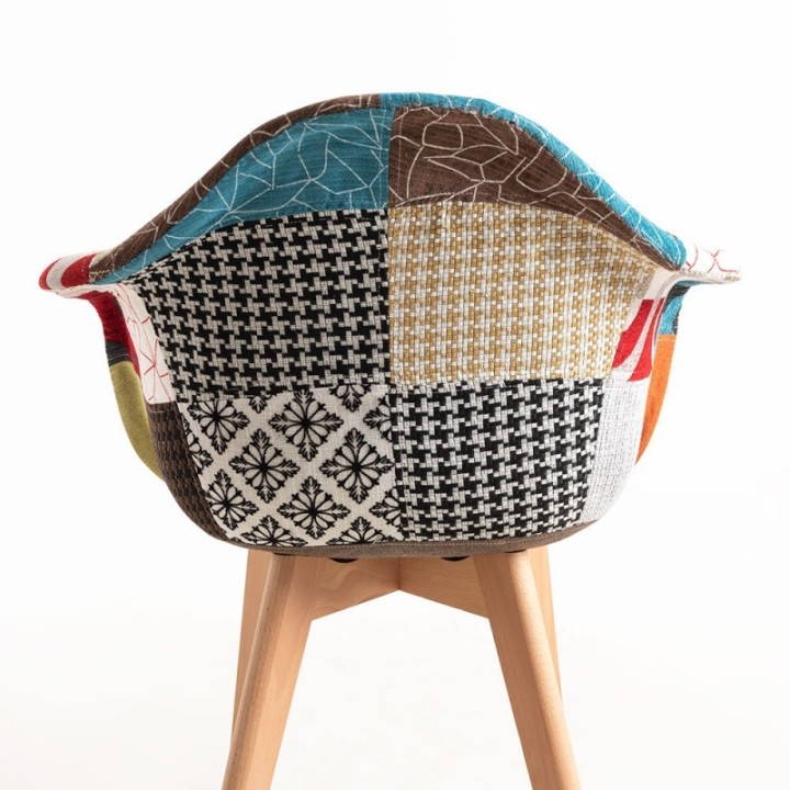 Silla Dubai Patchwork|Sillas nórdicas madera haya y tapizado 
