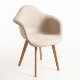 Silla Dubai tela| Sillón nórdico madera haya y tapizado tela- envíos urgentes