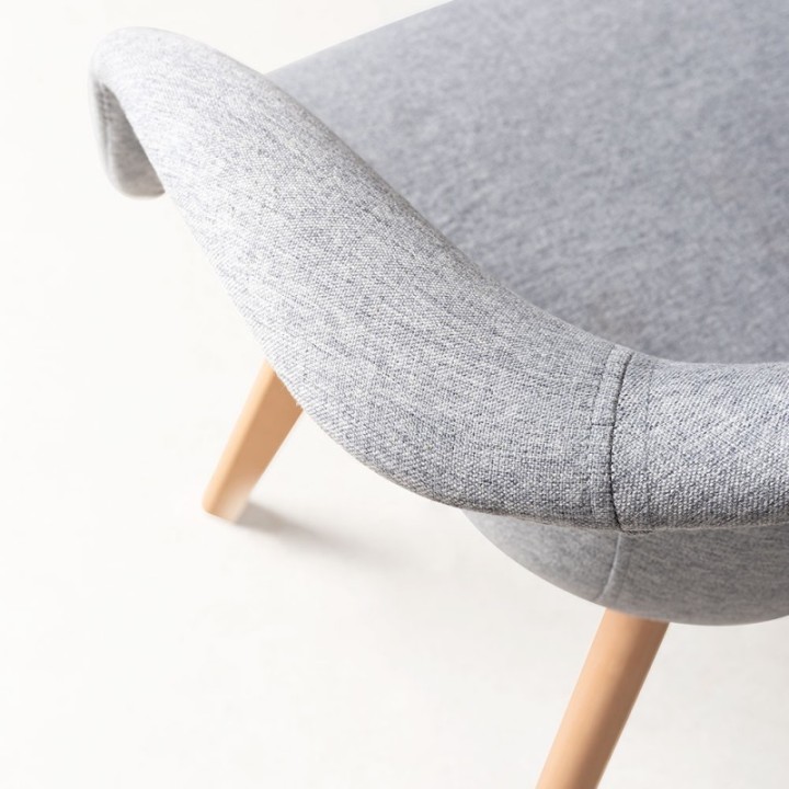 Silla Dubai tela| Sillón nórdico madera haya y tapizado tela- envíos urgentes
