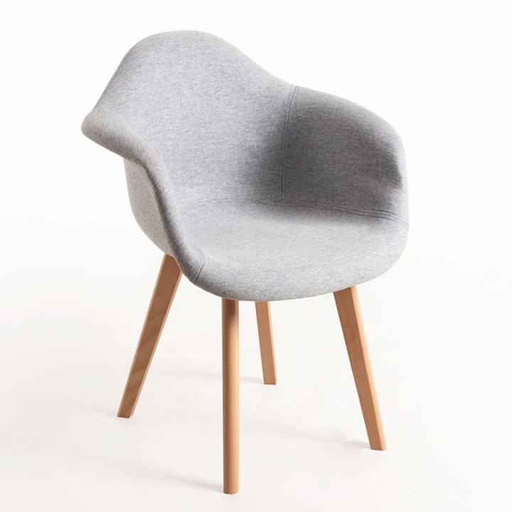 Silla Dubai tela| Sillón nórdico madera haya y tapizado tela- envíos urgentes