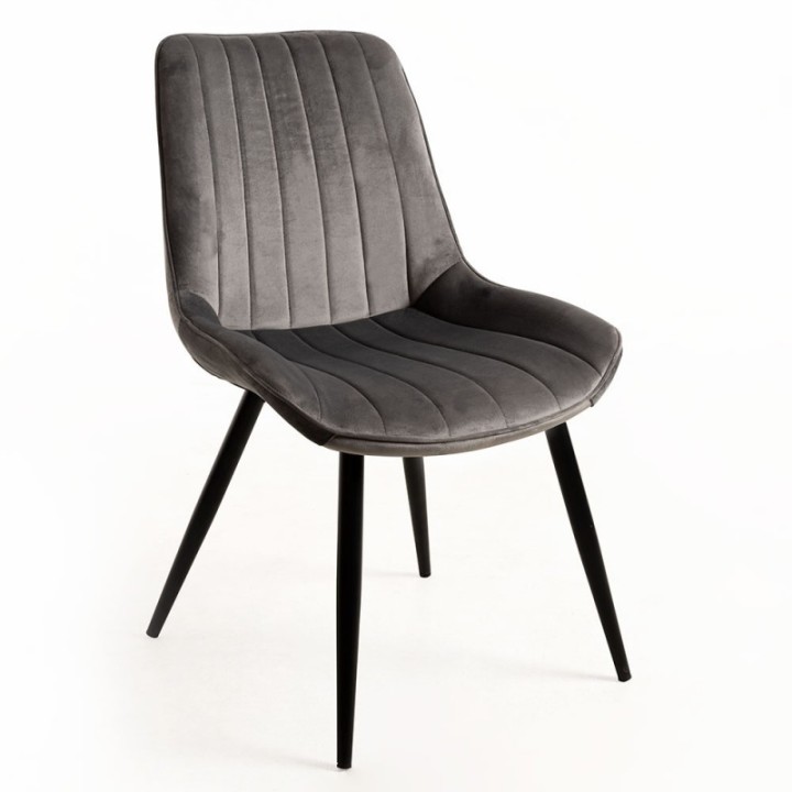 Silla Luna Terciopelo Patas Negras | Sillas comedor nórdicas tapizadas