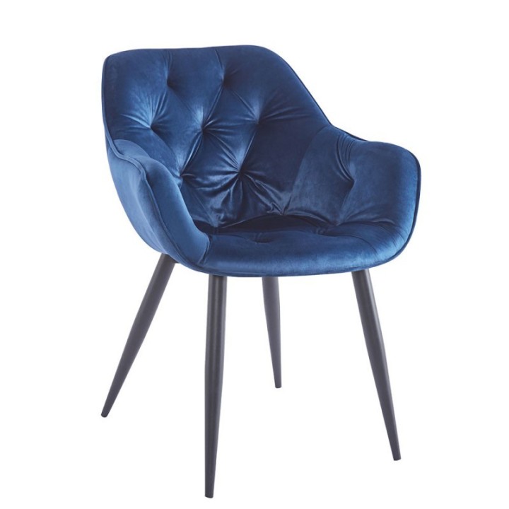 Silla krupps Terciopelo black| Sillas tapizadas baratas