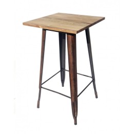 Mesa Industrial Tolix Alta Rusty madera