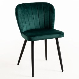 Silla Karty Terciopelo Patas Negras | Sillas nórdicas tapizadas velvet