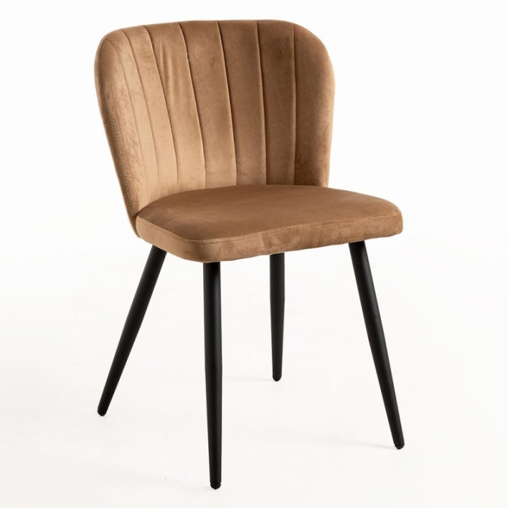 Silla Karty Terciopelo Patas Negras|Sillas nórdicas tapizadas velvet