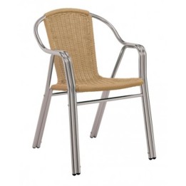 Pack de sillas con brazos arena y aluminio Edge Garbar