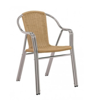 Pack de sillas con brazos arena y aluminio Edge Garbar