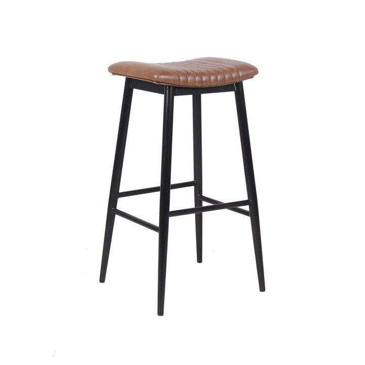 Taburete Veurne vintage|Taburete industrial tapizado- Horeca