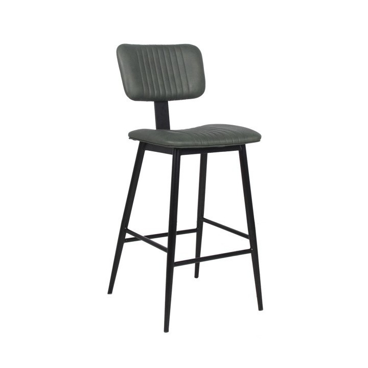 Taburete Veurne respaldo vintage|Taburete industrial tapizado- Horeca