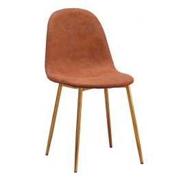 Silla Boro Golden polipiel vintage cacao|Silla vintage tapizada