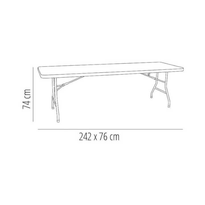 Mesa rectangular de exterior color gris Wagner Garbar 243cm x 75.5 cm